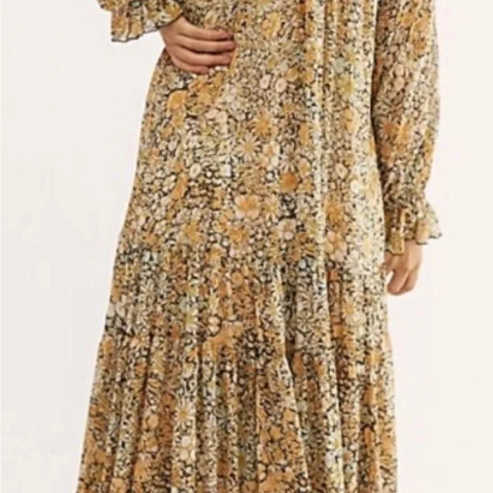 Free People Floral Maxi Dress in Yellow and Cream feeling groovy - Picture 2 of 3